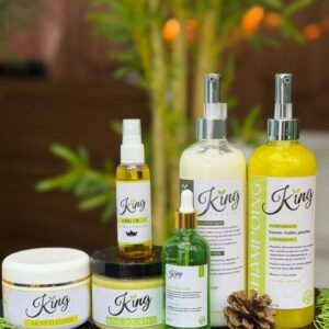 Gamme de 6 King shampoing, Conditioner, Oil, Moisturizer, Sérum & Booster